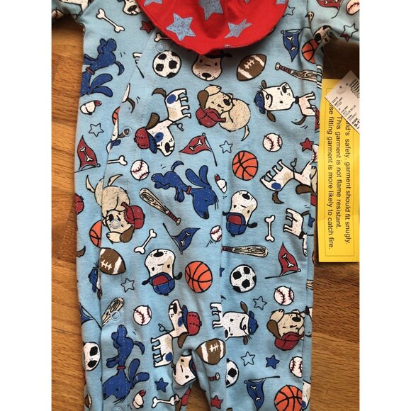 Footie Pajamas Sleeper & Bib Set 9-12M Sports & Dogs - Picture 3 of 5